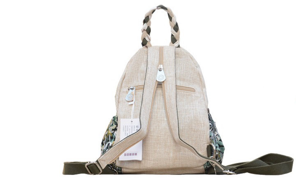 Chinese Intangible Cultural Heritage Craft Ethnic Style Cotton and Linen Backpack