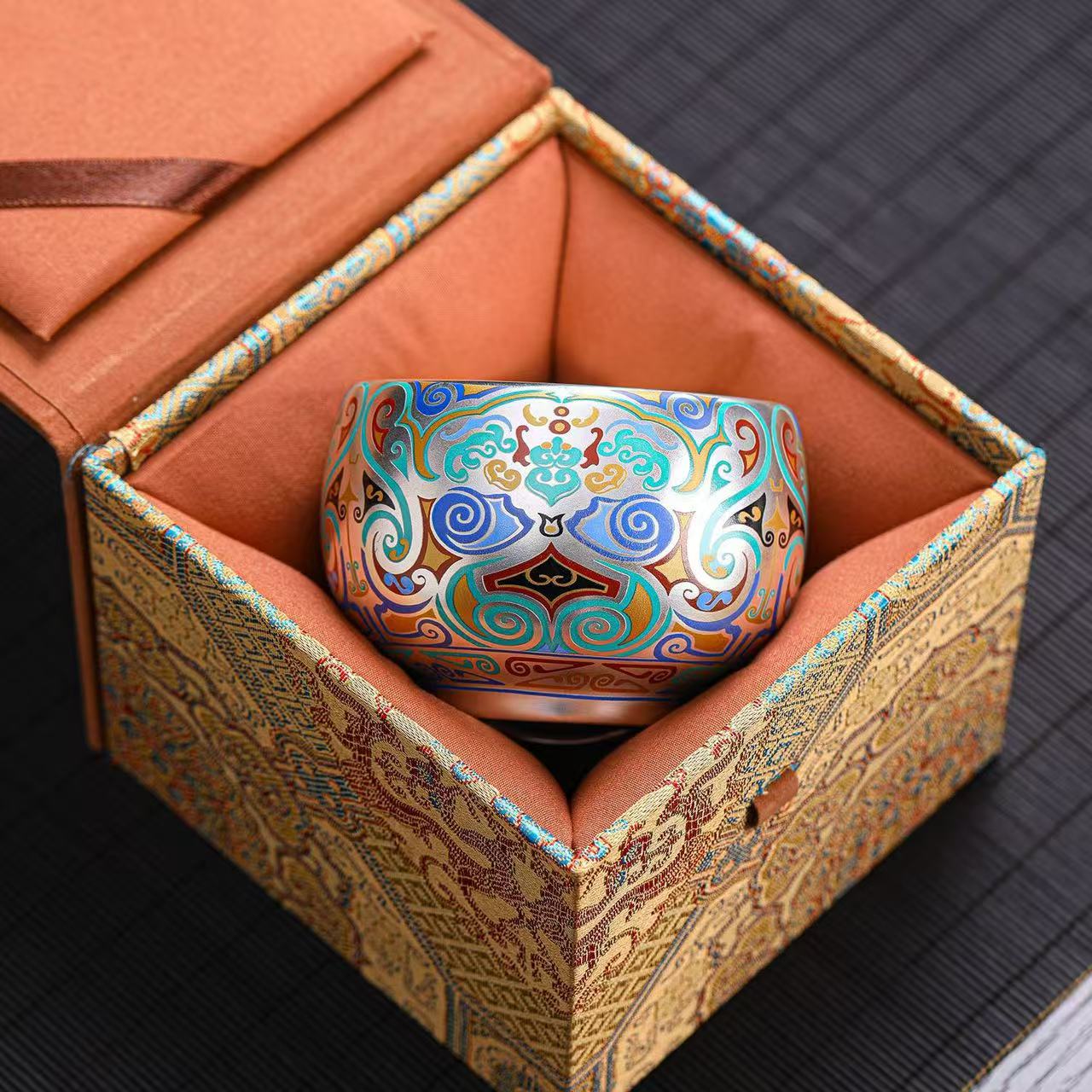 Dunhuang Intangible Cultural Heritage Flint-gilded Zen Ceramic Teacup