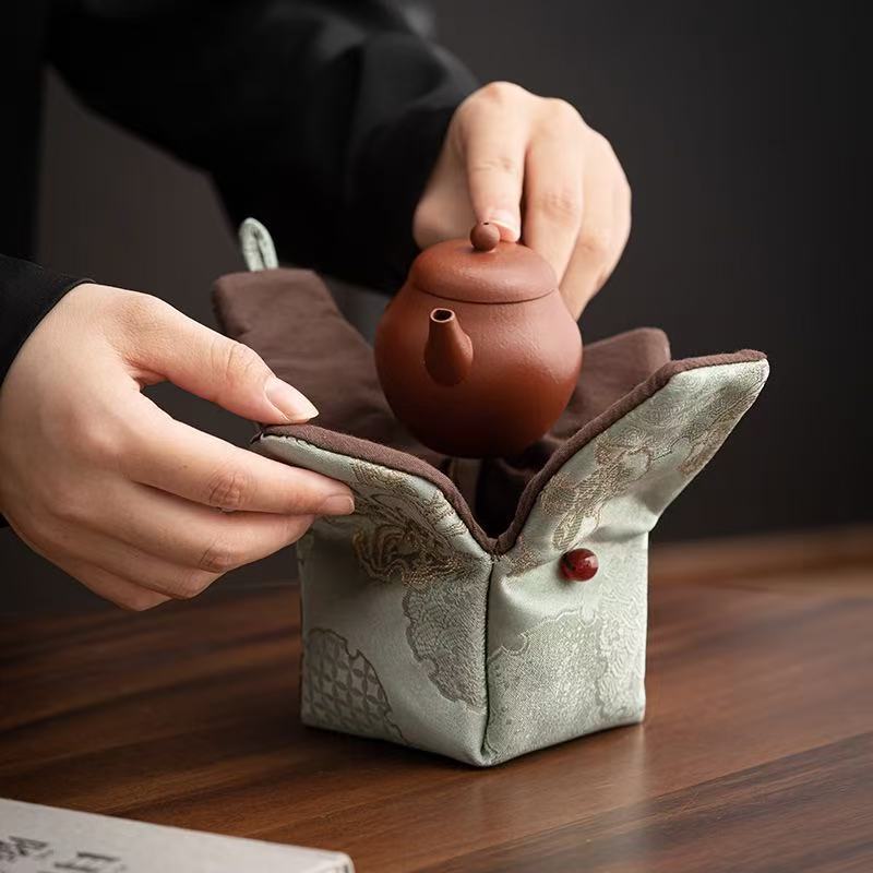 Brocade Teacup Portable Storage Bag