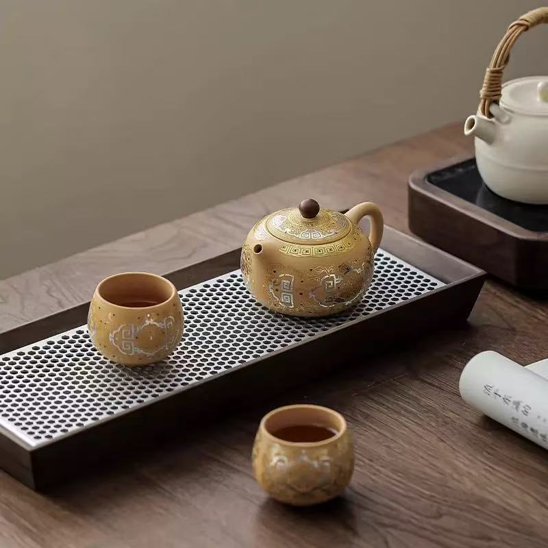 Zisha Phoenix Singing Xishi Dunhuang Handmade Ceramic Tea Set