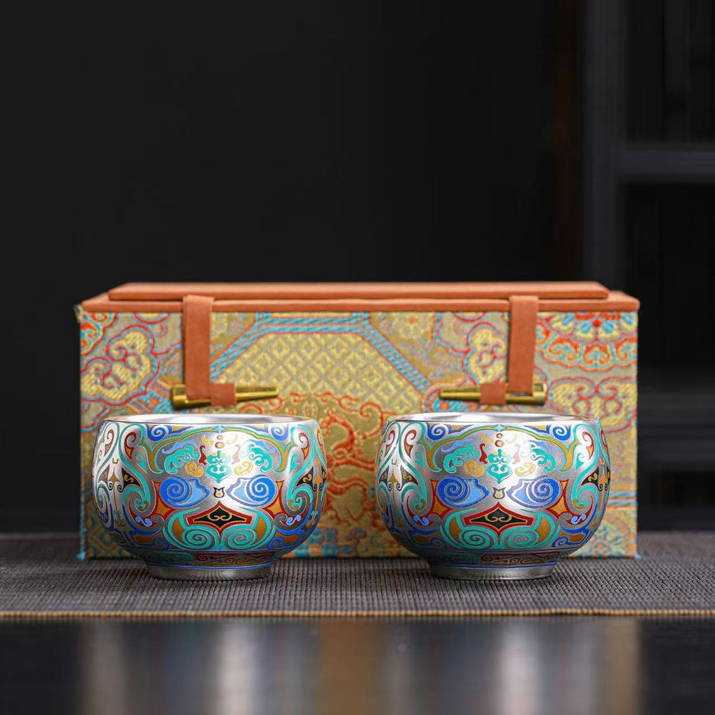 Taza de té de cerámica zen dorada con pedernal, patrimonio cultural inmaterial de Dunhuang