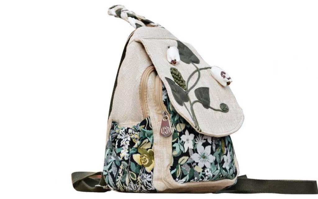 Chinese Intangible Cultural Heritage Craft Ethnic Style Cotton and Linen Backpack