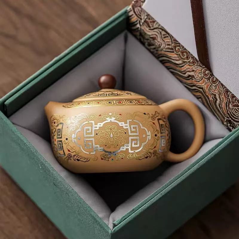 Zisha Phoenix Singing Xishi Dunhuang Handmade Ceramic Tea Set