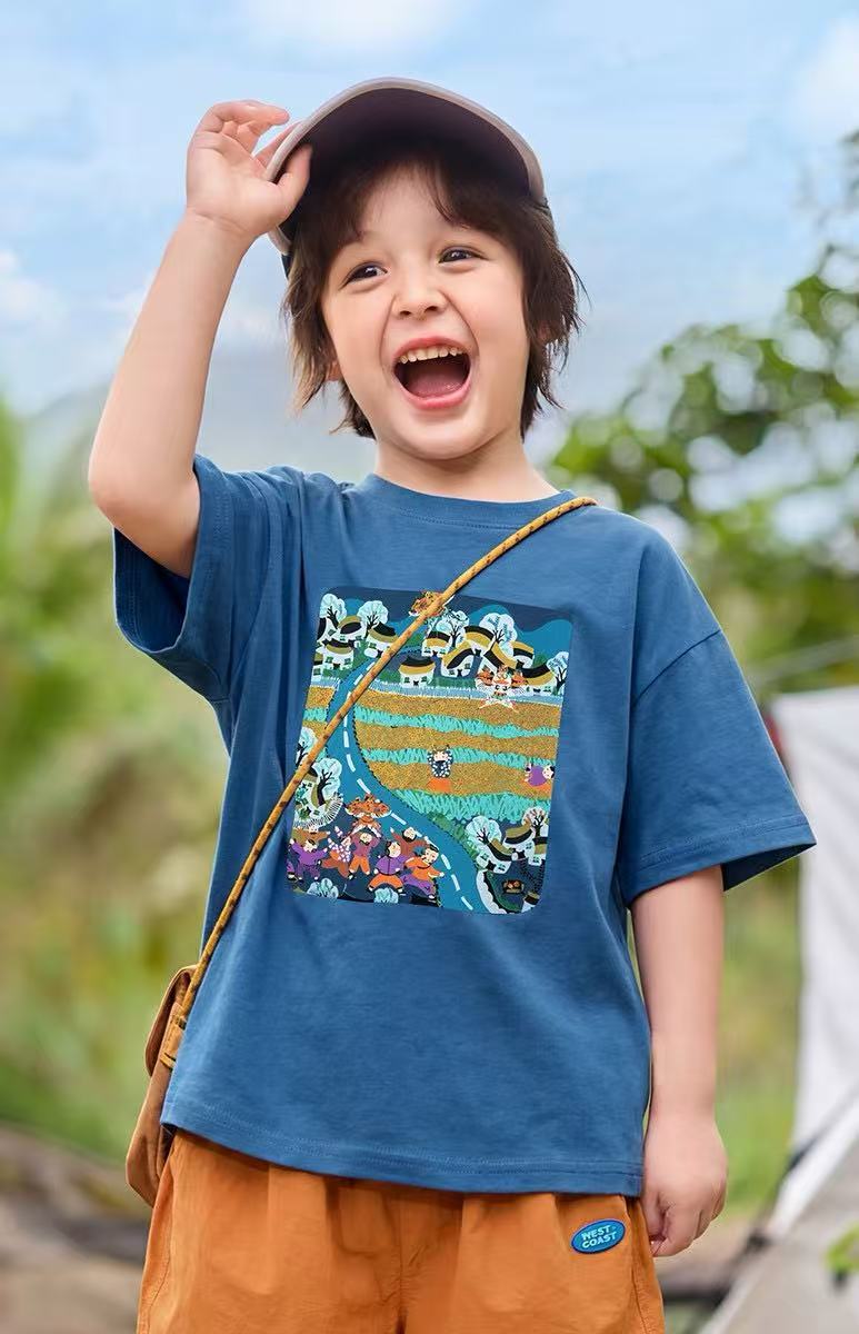 dudujia Intangible Cultural Heritage Collaboration Children's Short-Sleeve T-Shirt