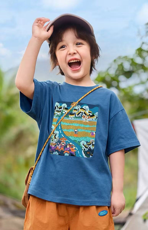 dudujia Intangible Cultural Heritage Collaboration Children's Short-Sleeve T-Shirt