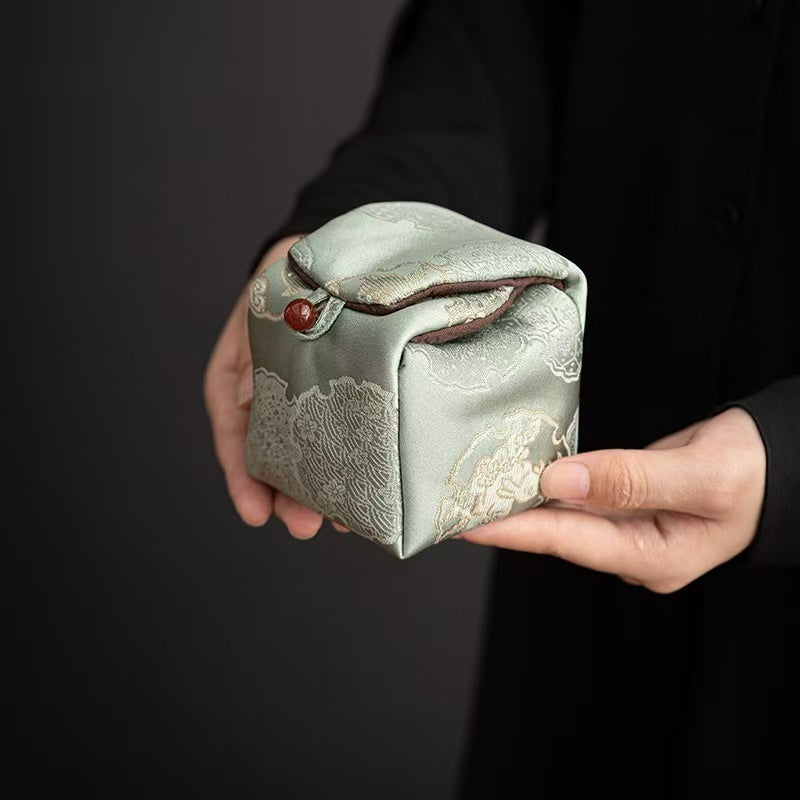 Brocade Teacup Portable Storage Bag