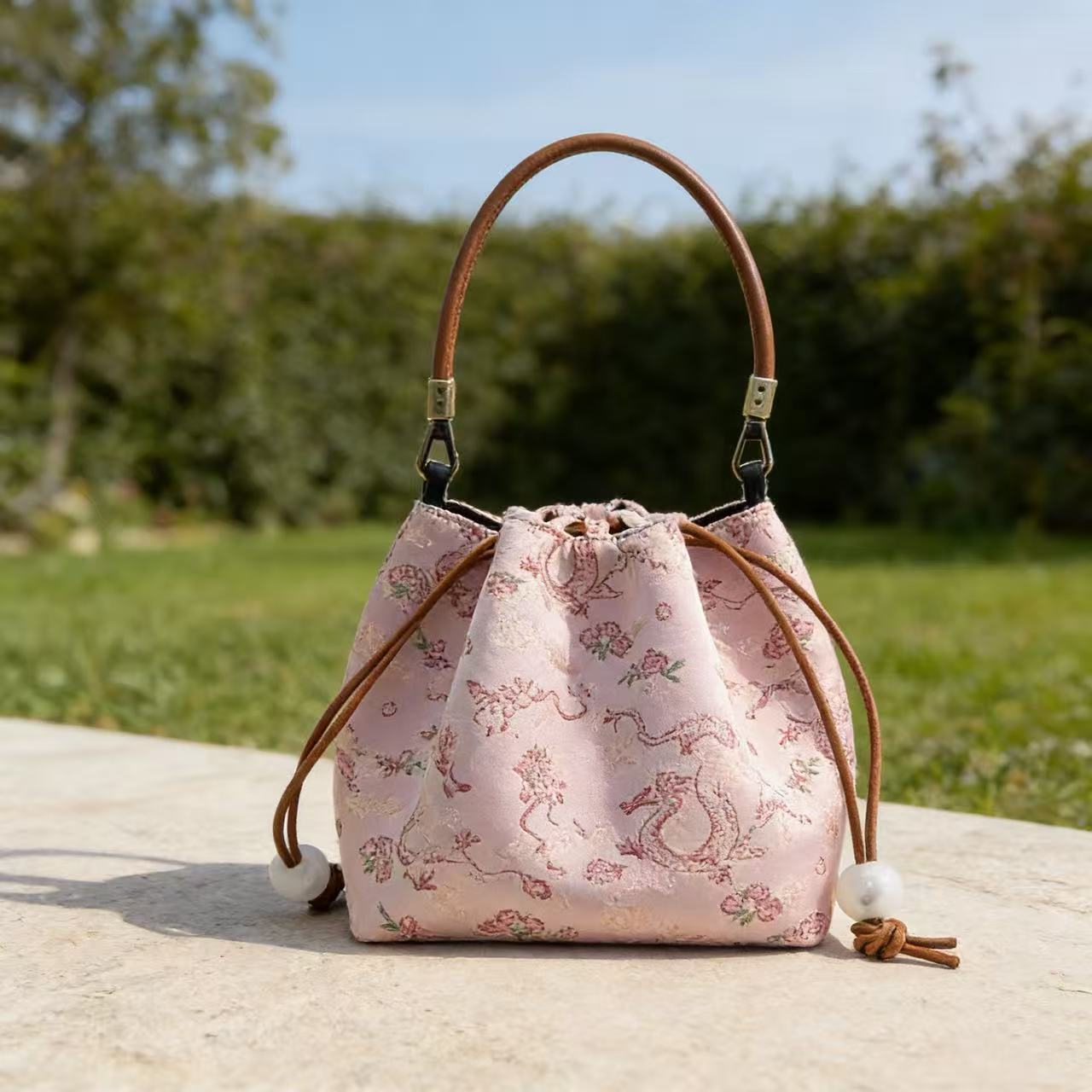 Intangible Cultural Heritage Song Brocade Auspicious Cloud Dragon Pattern Bag